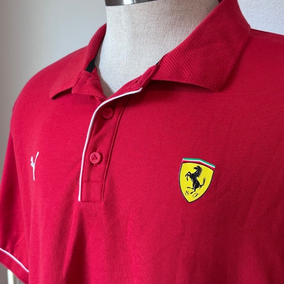 Puma Ferrari Mens XXL Short Sleeve Polo Shirt Racing - Picture 3 of 4